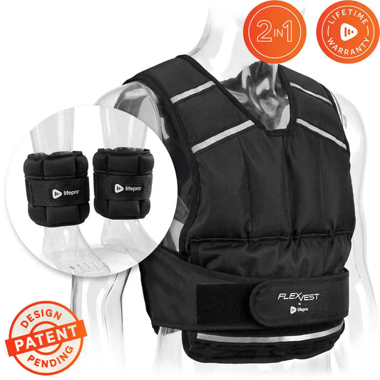 Weighted FlexVest with Ankle Weights (Women 5–15 lb / Men 5–20 lb)