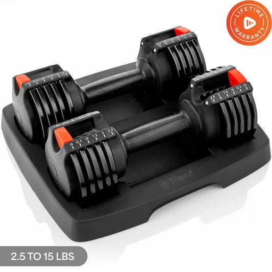 PowerUp Adjustable Dumbbells (Up to 15 lb)