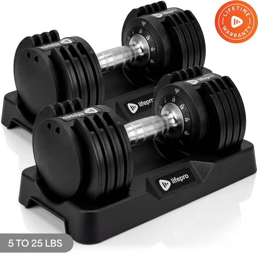 PowerUp Plus Dumbbells (5-25 lb Adjustable)