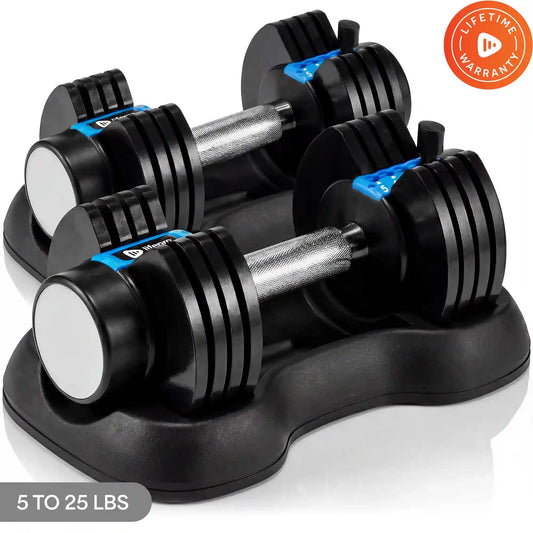 PowerFlow Plus Dumbbells (5–25 lb Adjustable Set)